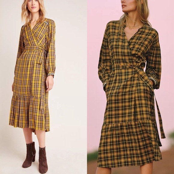 Anthropologie Dresses & Skirts - Anthropologie Dalton Wrap Maxi Dress size XS cottagecore autumn dress